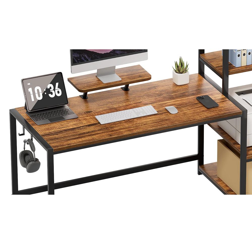 Amazon.com: GreenForest Computer Desk 58 inch with Printer Shelf